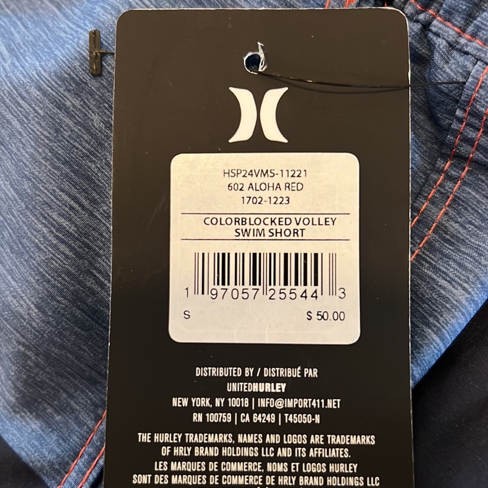 Hurley Swim Shorts size small petite red blue NWT - Picture 5 of 5